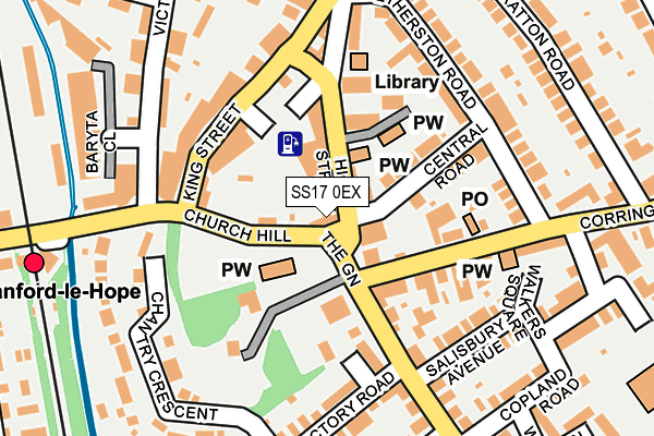 SS17 0EX map - OS OpenMap – Local (Ordnance Survey)