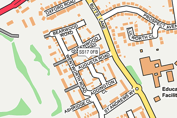SS17 0FB map - OS OpenMap – Local (Ordnance Survey)