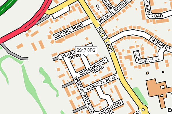 SS17 0FG map - OS OpenMap – Local (Ordnance Survey)