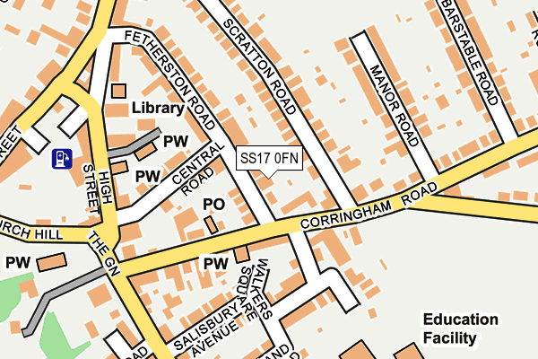 SS17 0FN map - OS OpenMap – Local (Ordnance Survey)