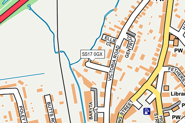 SS17 0GX map - OS OpenMap – Local (Ordnance Survey)