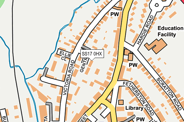 SS17 0HX map - OS OpenMap – Local (Ordnance Survey)