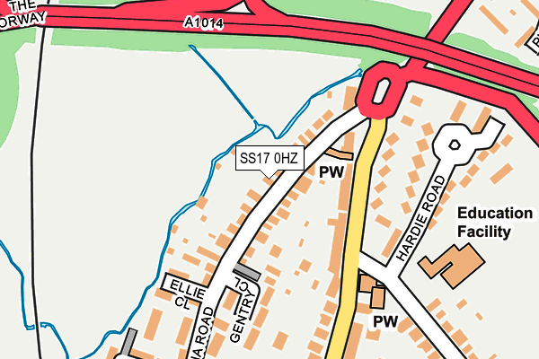 SS17 0HZ map - OS OpenMap – Local (Ordnance Survey)