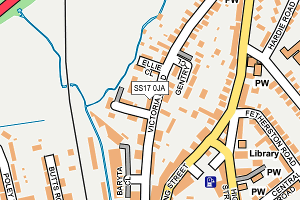 SS17 0JA map - OS OpenMap – Local (Ordnance Survey)