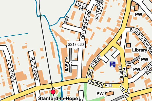 SS17 0JD map - OS OpenMap – Local (Ordnance Survey)