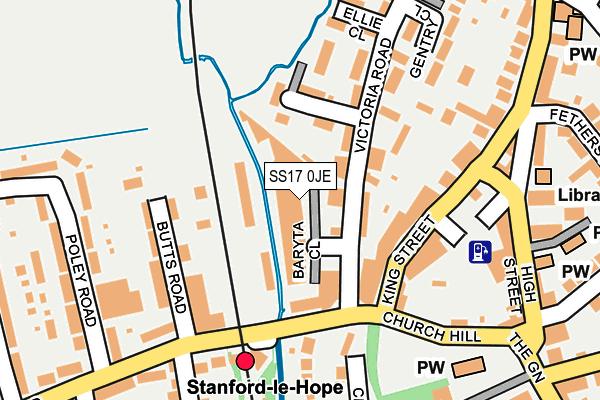 SS17 0JE map - OS OpenMap – Local (Ordnance Survey)