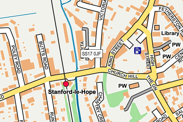 SS17 0JF map - OS OpenMap – Local (Ordnance Survey)