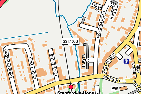 SS17 0JG map - OS OpenMap – Local (Ordnance Survey)