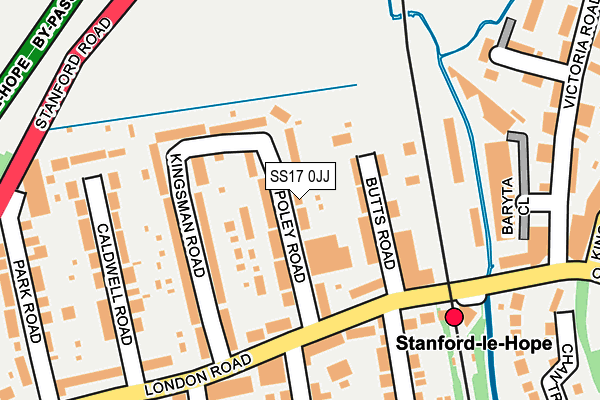 SS17 0JJ map - OS OpenMap – Local (Ordnance Survey)