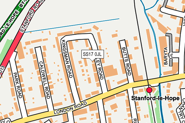 SS17 0JL map - OS OpenMap – Local (Ordnance Survey)