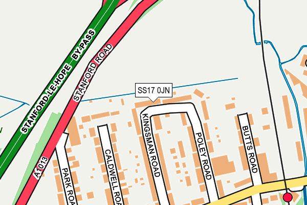SS17 0JN map - OS OpenMap – Local (Ordnance Survey)