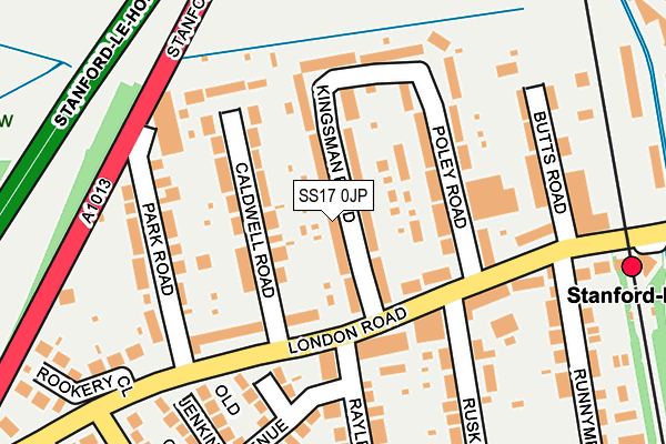 SS17 0JP map - OS OpenMap – Local (Ordnance Survey)