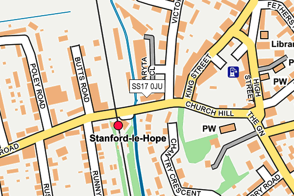 SS17 0JU map - OS OpenMap – Local (Ordnance Survey)