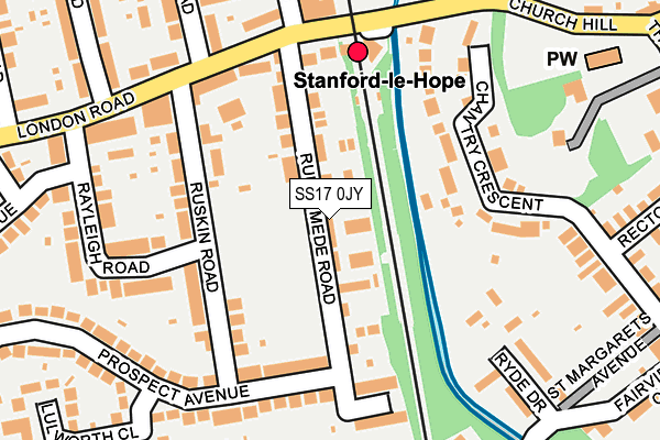 SS17 0JY map - OS OpenMap – Local (Ordnance Survey)