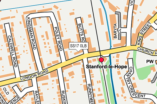 SS17 0LB map - OS OpenMap – Local (Ordnance Survey)