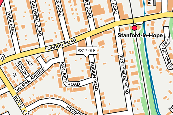 SS17 0LF map - OS OpenMap – Local (Ordnance Survey)