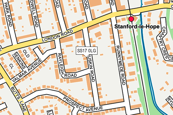 SS17 0LG map - OS OpenMap – Local (Ordnance Survey)