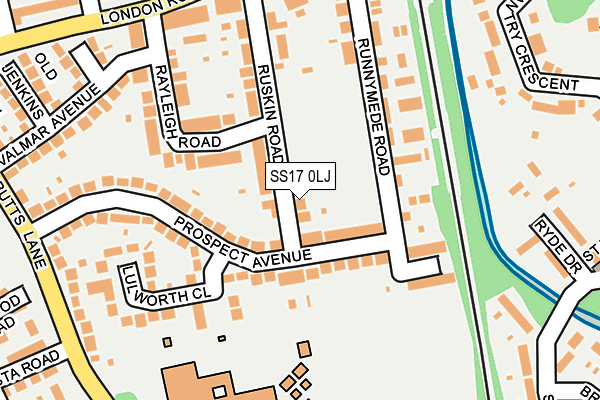 SS17 0LJ map - OS OpenMap – Local (Ordnance Survey)