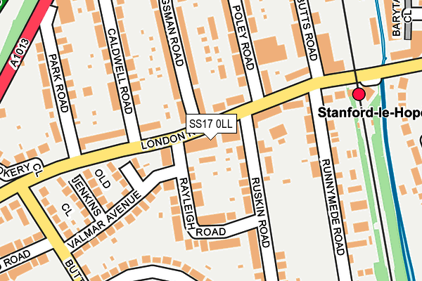 SS17 0LL map - OS OpenMap – Local (Ordnance Survey)