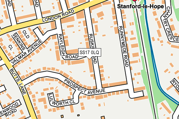 SS17 0LQ map - OS OpenMap – Local (Ordnance Survey)