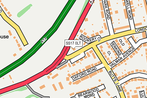 SS17 0LT map - OS OpenMap – Local (Ordnance Survey)