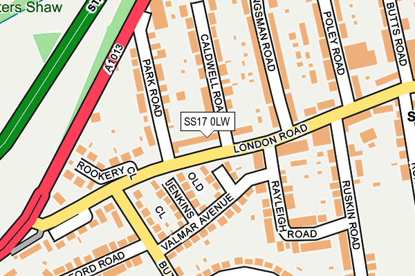 SS17 0LW map - OS OpenMap – Local (Ordnance Survey)