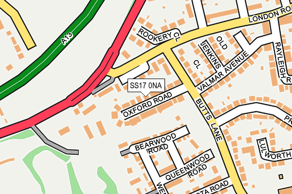 SS17 0NA map - OS OpenMap – Local (Ordnance Survey)