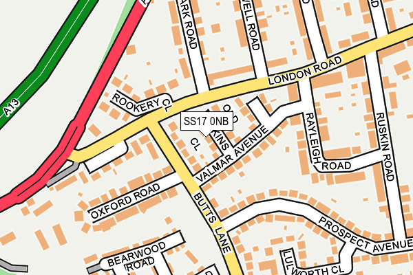 SS17 0NB map - OS OpenMap – Local (Ordnance Survey)