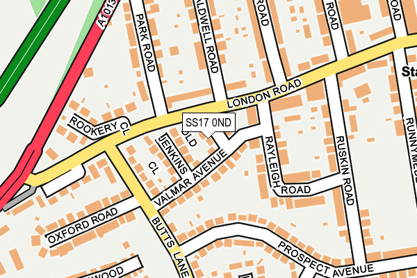 SS17 0ND map - OS OpenMap – Local (Ordnance Survey)