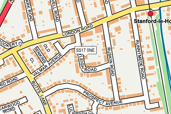 SS17 0NE map - OS OpenMap – Local (Ordnance Survey)
