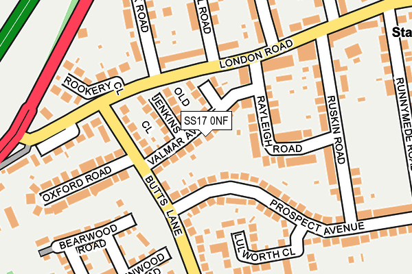 SS17 0NF map - OS OpenMap – Local (Ordnance Survey)