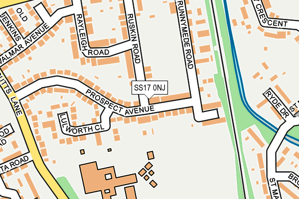 SS17 0NJ map - OS OpenMap – Local (Ordnance Survey)
