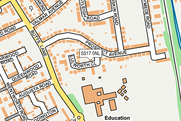 SS17 0NL map - OS OpenMap – Local (Ordnance Survey)