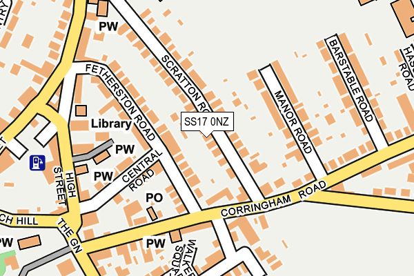 SS17 0NZ map - OS OpenMap – Local (Ordnance Survey)