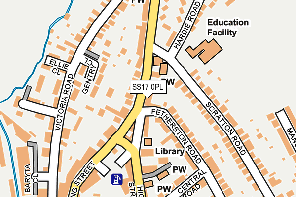 SS17 0PL map - OS OpenMap – Local (Ordnance Survey)