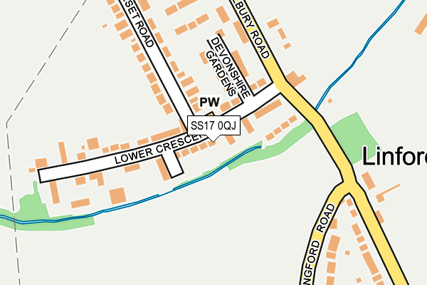 SS17 0QJ map - OS OpenMap – Local (Ordnance Survey)