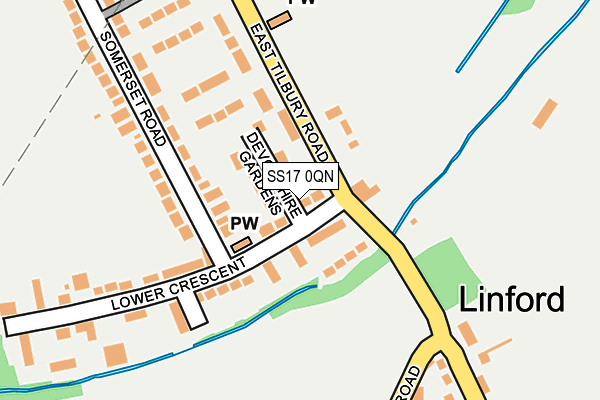 SS17 0QN map - OS OpenMap – Local (Ordnance Survey)