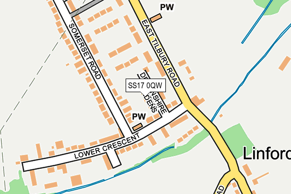 SS17 0QW map - OS OpenMap – Local (Ordnance Survey)