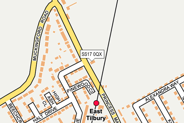 SS17 0QX map - OS OpenMap – Local (Ordnance Survey)