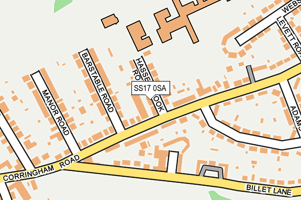 SS17 0SA map - OS OpenMap – Local (Ordnance Survey)