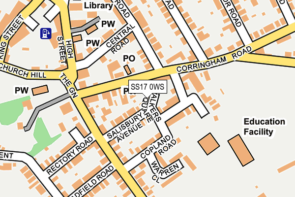 SS17 0WS map - OS OpenMap – Local (Ordnance Survey)