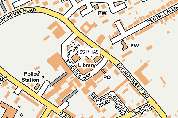 SS17 1AS map - OS OpenMap – Local (Ordnance Survey)