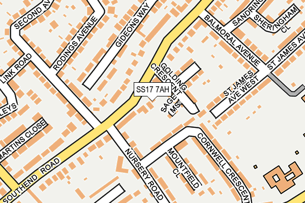 SS17 7AH map - OS OpenMap – Local (Ordnance Survey)