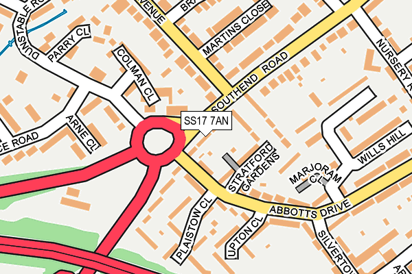 SS17 7AN map - OS OpenMap – Local (Ordnance Survey)