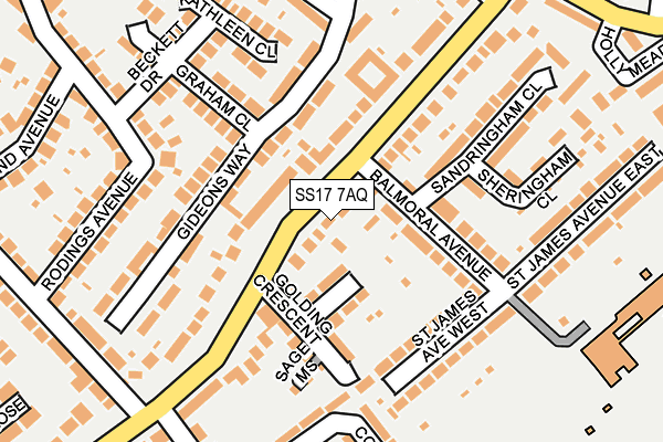 SS17 7AQ map - OS OpenMap – Local (Ordnance Survey)