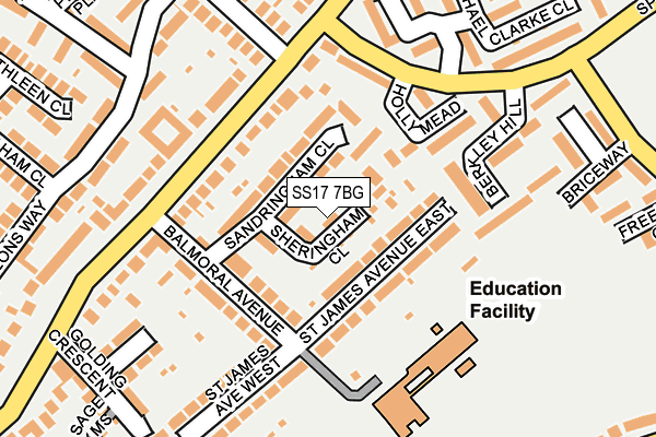 SS17 7BG map - OS OpenMap – Local (Ordnance Survey)