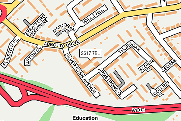 SS17 7BL map - OS OpenMap – Local (Ordnance Survey)