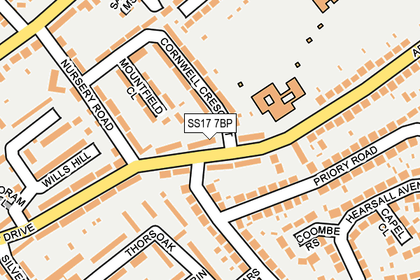 SS17 7BP map - OS OpenMap – Local (Ordnance Survey)