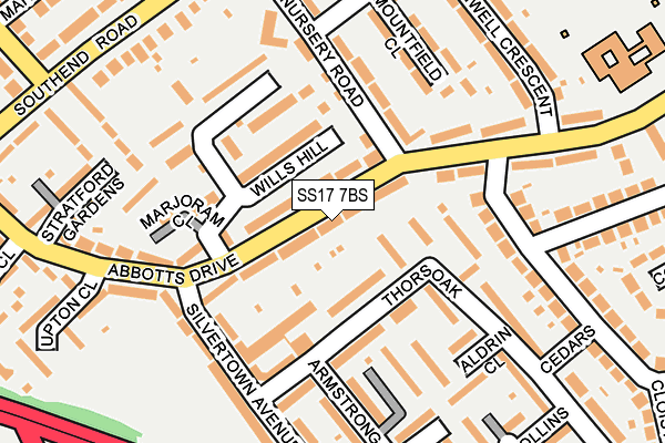 SS17 7BS map - OS OpenMap – Local (Ordnance Survey)