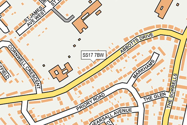 SS17 7BW map - OS OpenMap – Local (Ordnance Survey)